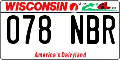 WI license plate 078NBR