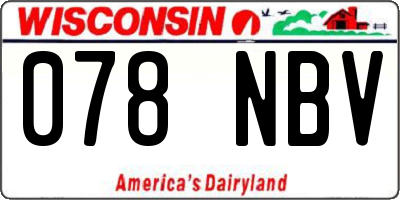 WI license plate 078NBV