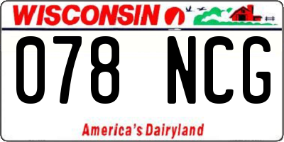 WI license plate 078NCG
