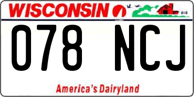 WI license plate 078NCJ