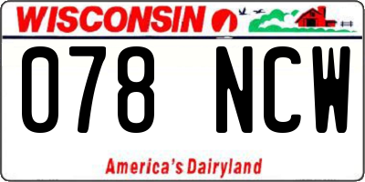 WI license plate 078NCW