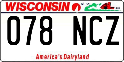 WI license plate 078NCZ