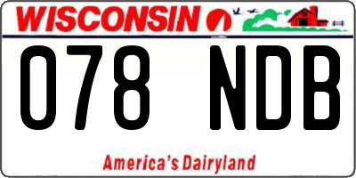 WI license plate 078NDB