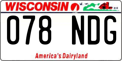 WI license plate 078NDG