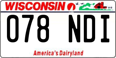 WI license plate 078NDI