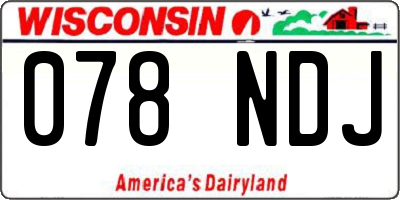 WI license plate 078NDJ