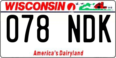WI license plate 078NDK