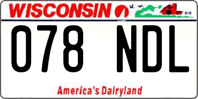 WI license plate 078NDL