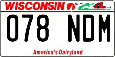 WI license plate 078NDM