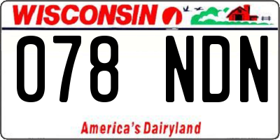 WI license plate 078NDN