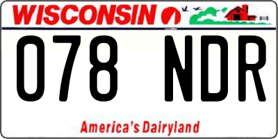 WI license plate 078NDR
