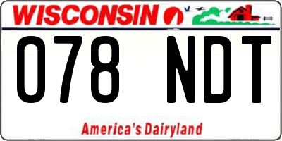 WI license plate 078NDT