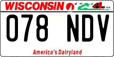 WI license plate 078NDV
