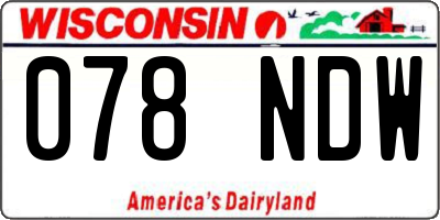 WI license plate 078NDW