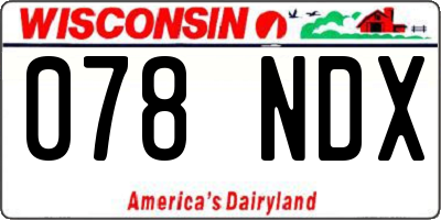 WI license plate 078NDX