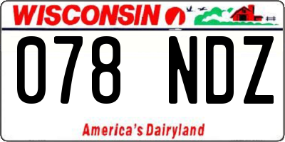 WI license plate 078NDZ