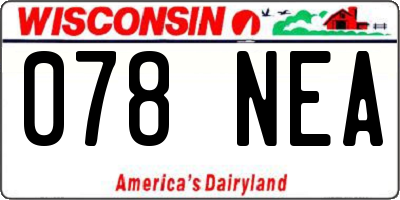 WI license plate 078NEA