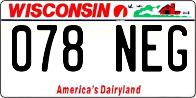 WI license plate 078NEG