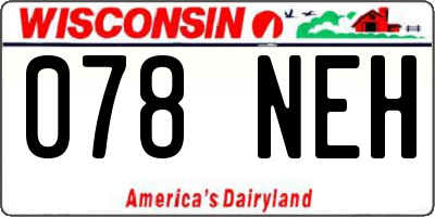 WI license plate 078NEH