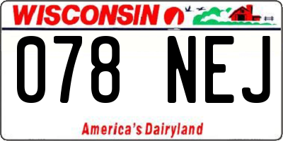 WI license plate 078NEJ