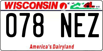 WI license plate 078NEZ