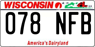 WI license plate 078NFB