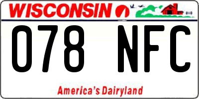 WI license plate 078NFC