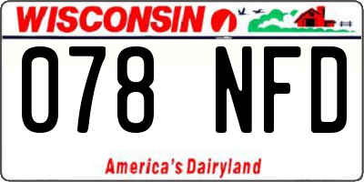 WI license plate 078NFD