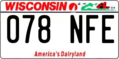 WI license plate 078NFE