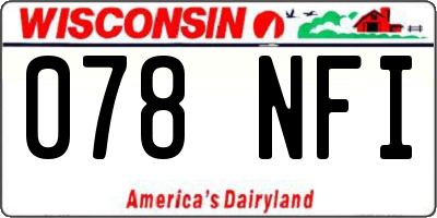 WI license plate 078NFI