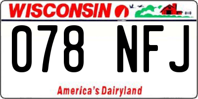 WI license plate 078NFJ