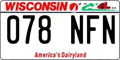 WI license plate 078NFN