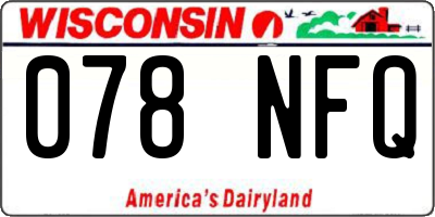 WI license plate 078NFQ