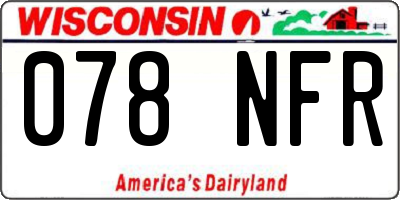 WI license plate 078NFR