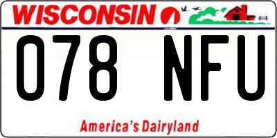 WI license plate 078NFU