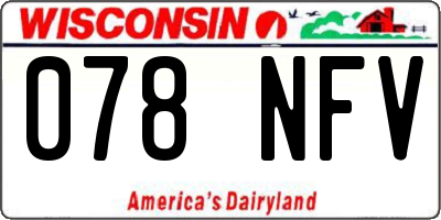 WI license plate 078NFV