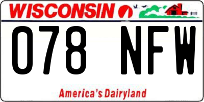 WI license plate 078NFW