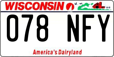WI license plate 078NFY