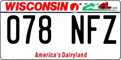 WI license plate 078NFZ