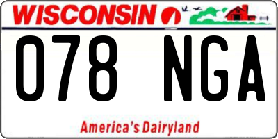 WI license plate 078NGA