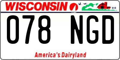 WI license plate 078NGD