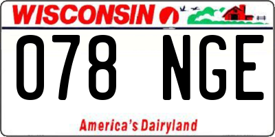 WI license plate 078NGE