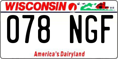 WI license plate 078NGF