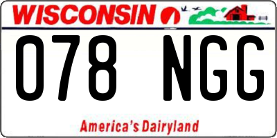 WI license plate 078NGG