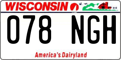WI license plate 078NGH