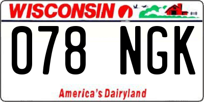 WI license plate 078NGK