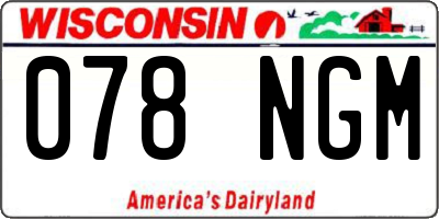 WI license plate 078NGM