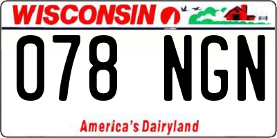 WI license plate 078NGN