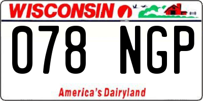 WI license plate 078NGP