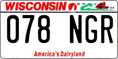 WI license plate 078NGR